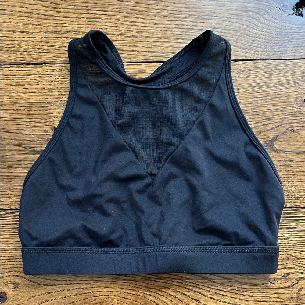 Born Primitive High Neck Mesh Sports Bra Black